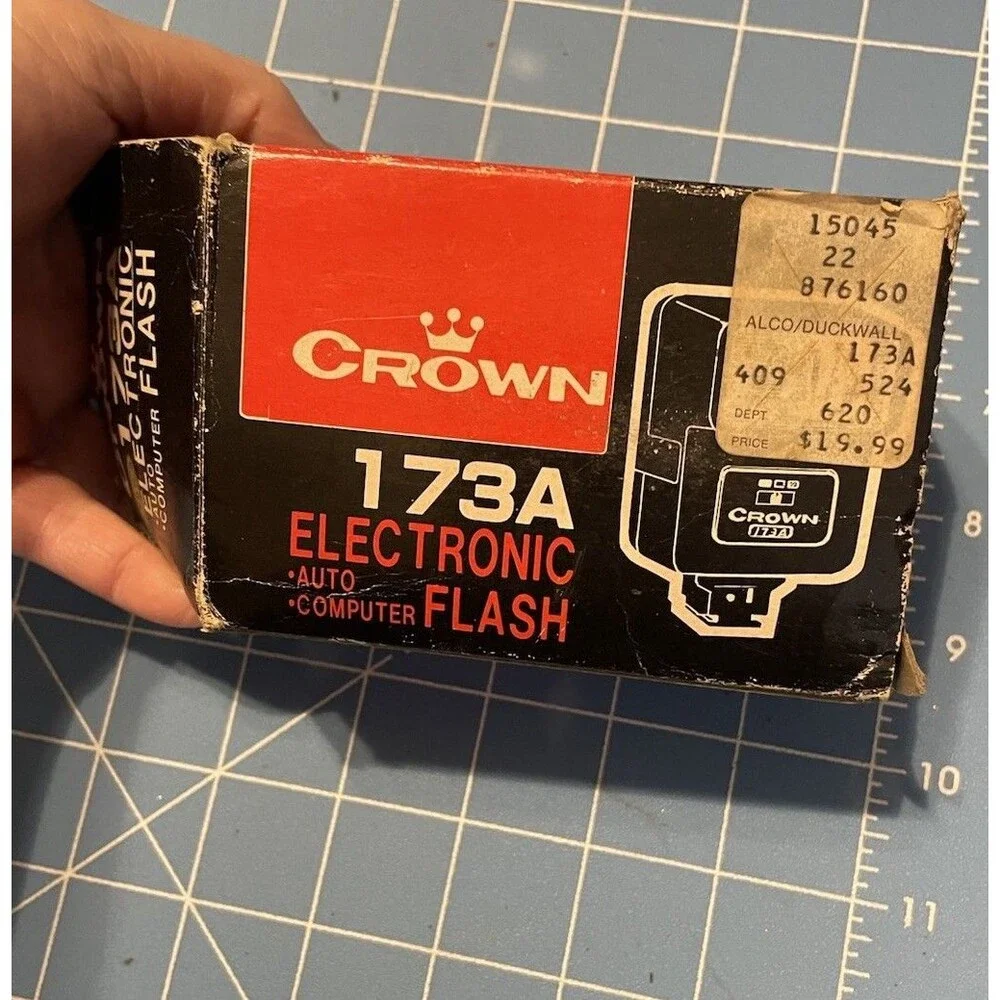 Crown Kalimar 173A AUTO SLR Film Digital Camera Flash Untested With Box & Manual